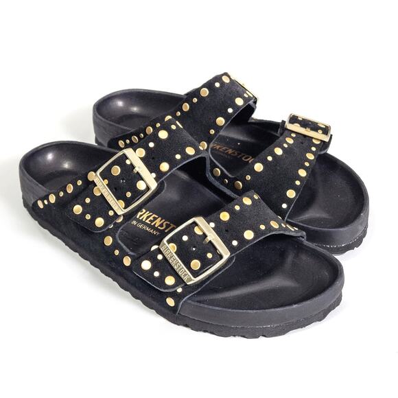 Birkenstock Arizona Sandals Size 40 Black Studded Boho Comfort NWOT - Picture 2 of 8